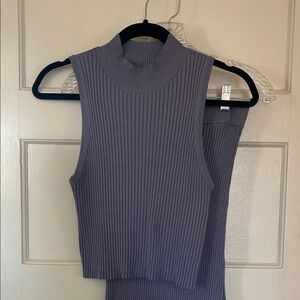 Dynamite Ribbed Mockneck Top with Matching Pencil Skirt - SET